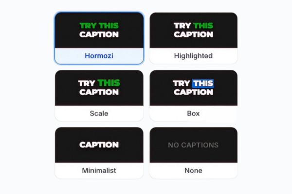 Select a captions style