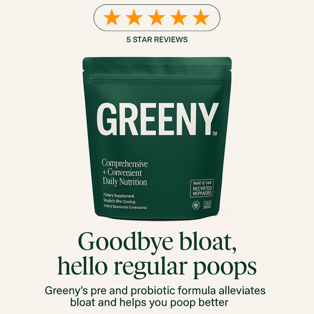 GREENY supplement product advertisement